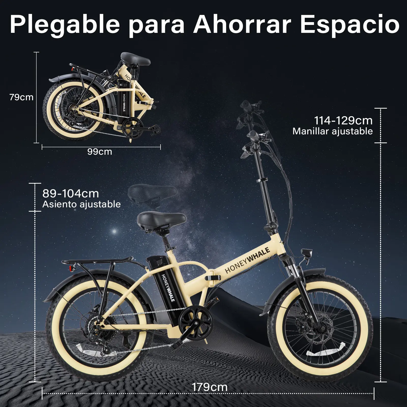 Foto 6 pulgar | Bicicleta Eléctrica Plegable Honey Whale F6 Amarilla