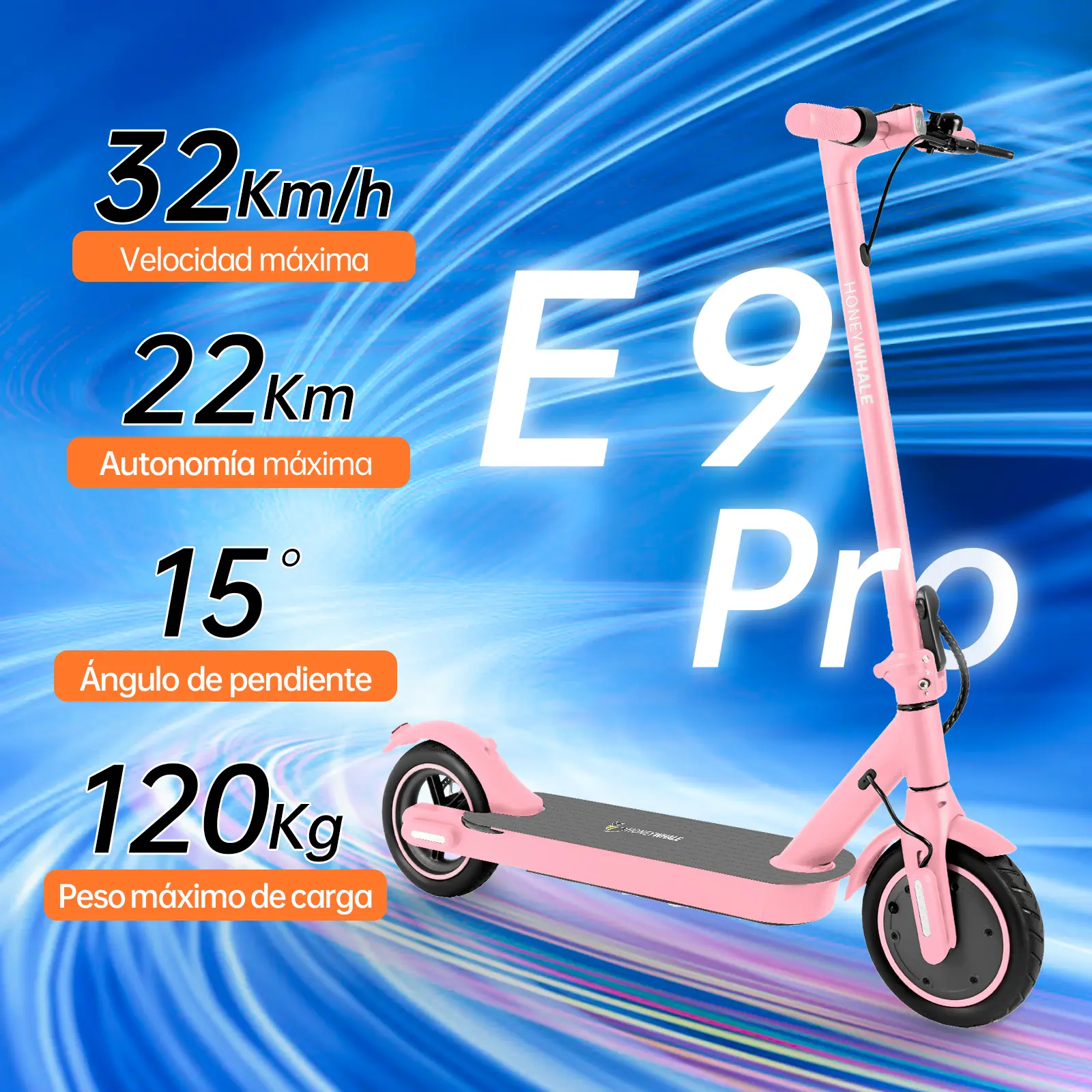Foto 3 pulgar | Scooter Eléctrico Honey Whale E9 Pro V2 Rosa