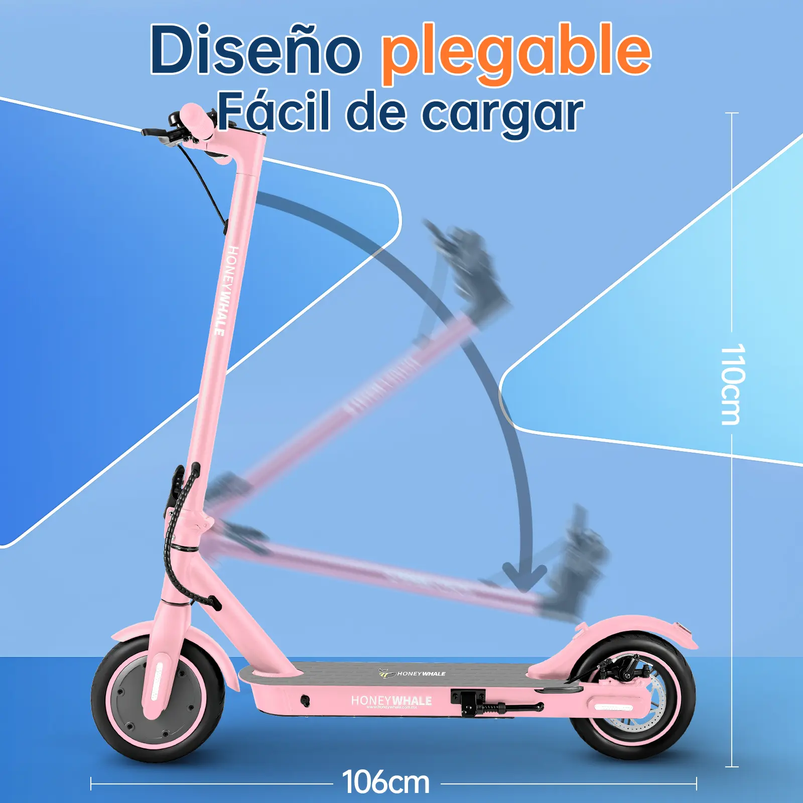 Foto 7 pulgar | Scooter Eléctrico Honey Whale E9 Pro V2 Rosa