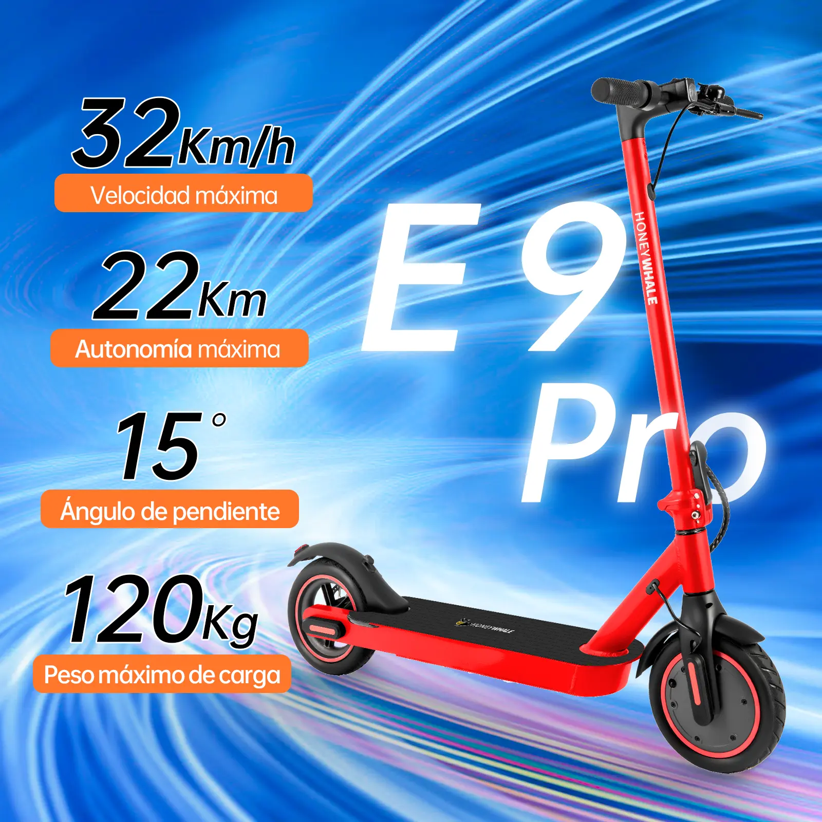 Foto 2 | Scooter Eléctrico Honey Whale E9 Pro V2 Rojo