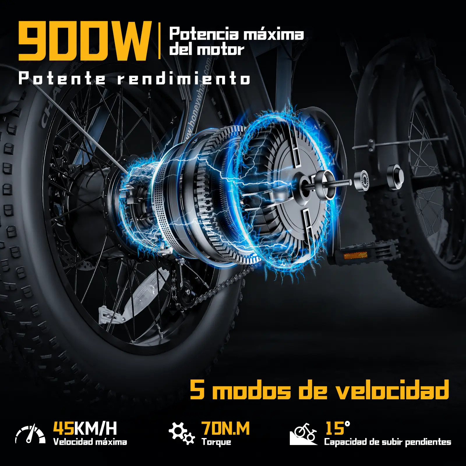 Foto 3 pulgar | Bicicleta Eléctrica Plegable Honey Whale F6 Pro-s Gris