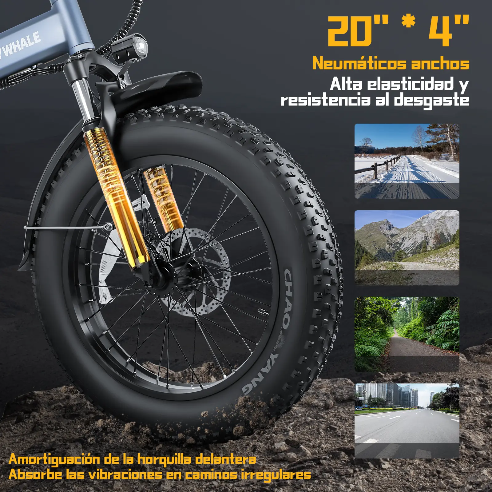 Foto 5 pulgar | Bicicleta Eléctrica Plegable Honey Whale F6 Pro-s Gris