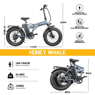 Foto 7 | Bicicleta Eléctrica Plegable Honey Whale F6 Pro-s Gris