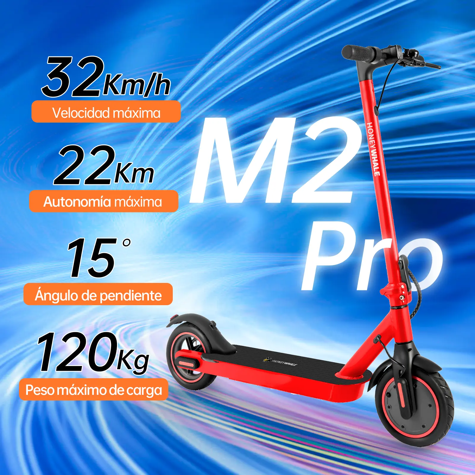 Foto 3 pulgar | Scooter Eléctrico Honey Whale M2 Pro V2 Rojo