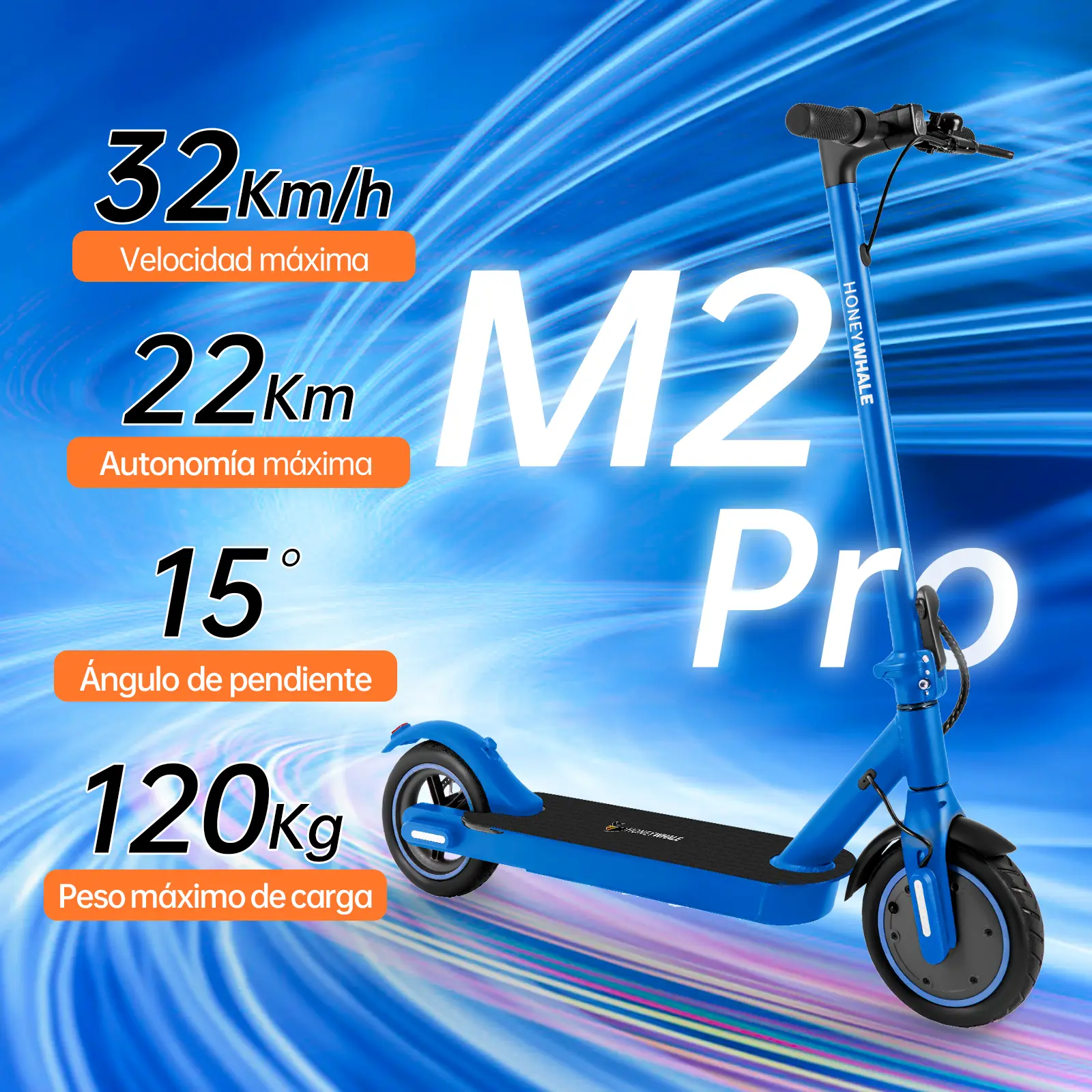 Foto 3 pulgar | Scooter Eléctrico Honey Whale M2 Pro V2 Azul