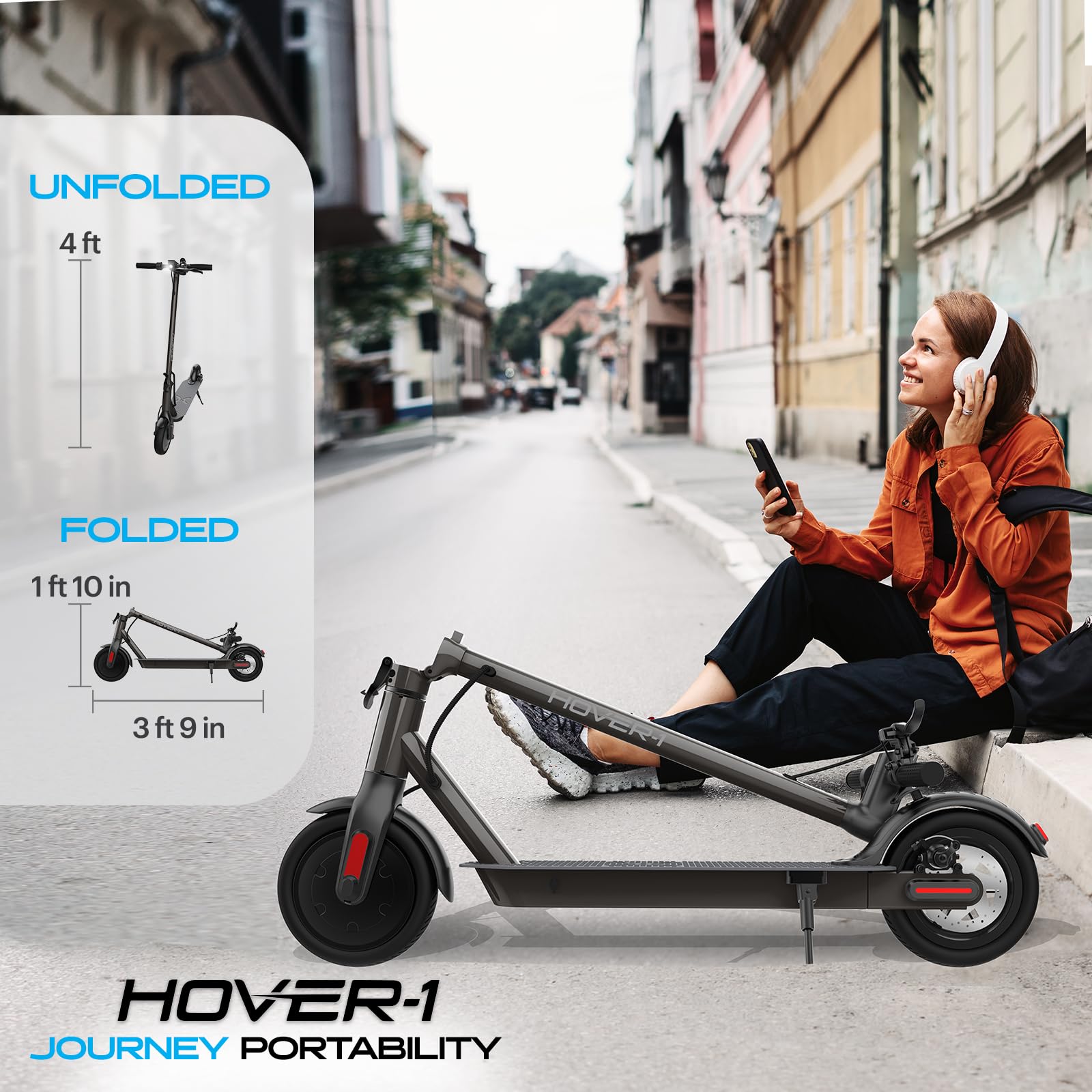 Foto 5 | Patinete Eléctrico Plegable Hover-1 Journey 300 W 16 Mph 26 Libras - Venta Internacional.