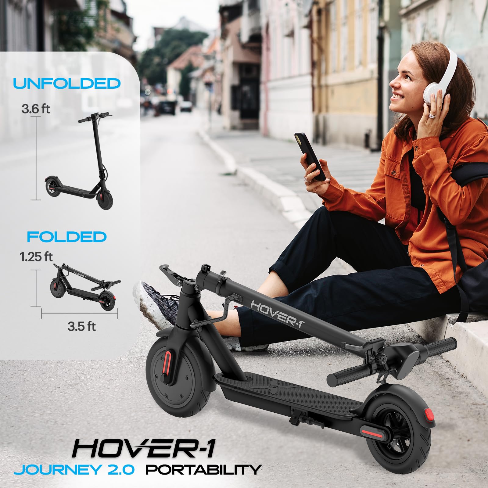 Foto 5 | Patinete Eléctrico Hover-1 Journey 2.0 Plegable Para Adultos - Venta Internacional.