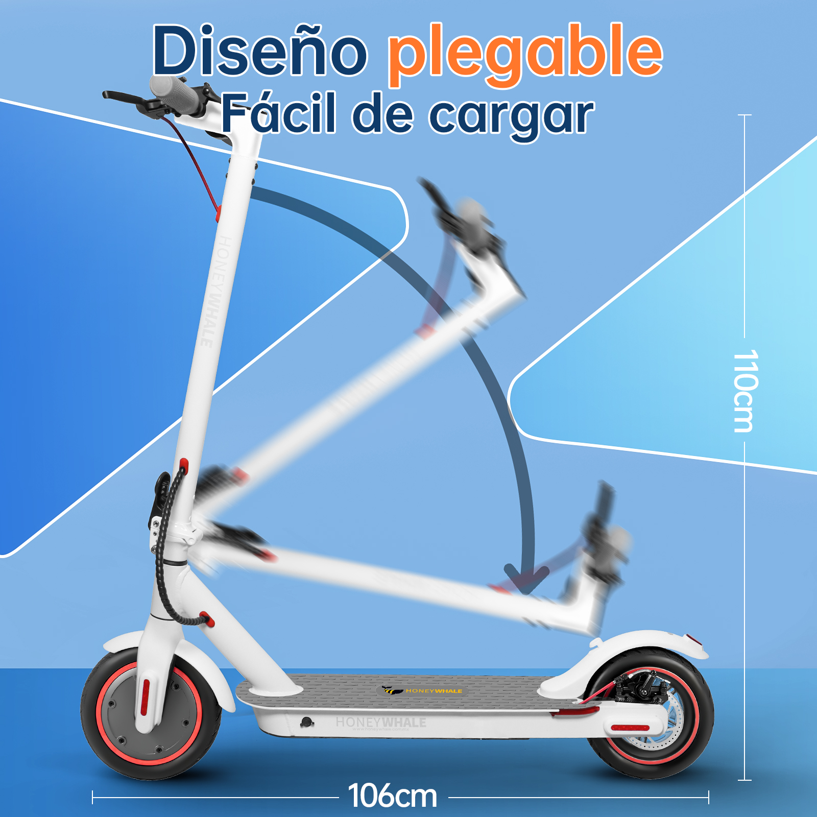 Foto 5 | Scooter Eléctrico Honey Whale M2 Pro V2 Blanco