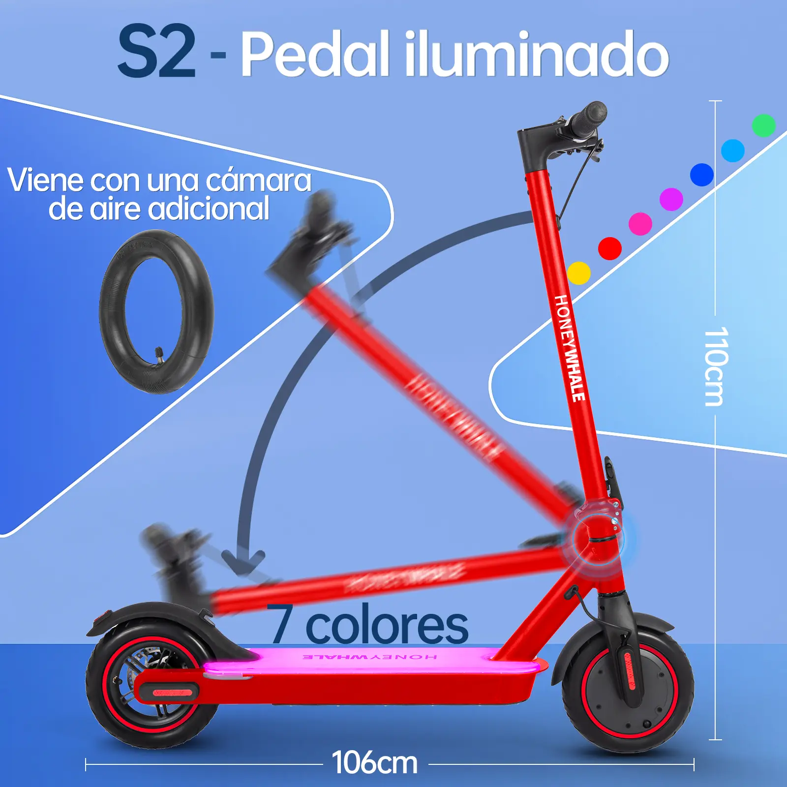 Foto 8 pulgar | Scooter Eléctrico Honey Whale S2 Pro V2 Rojo