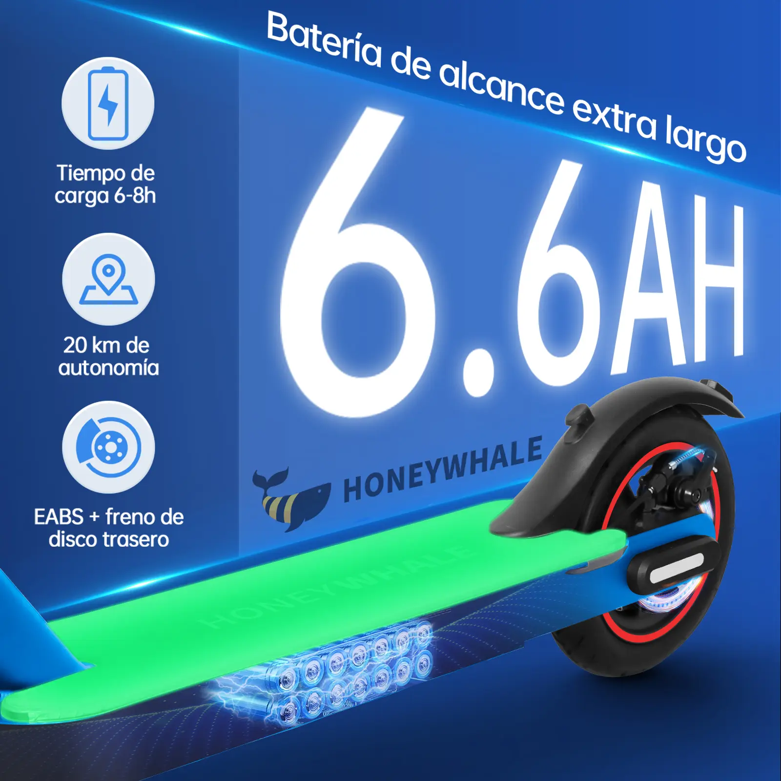 Foto 5 | Scooter Eléctrico Honey Whale S2 Pro V2 Azul