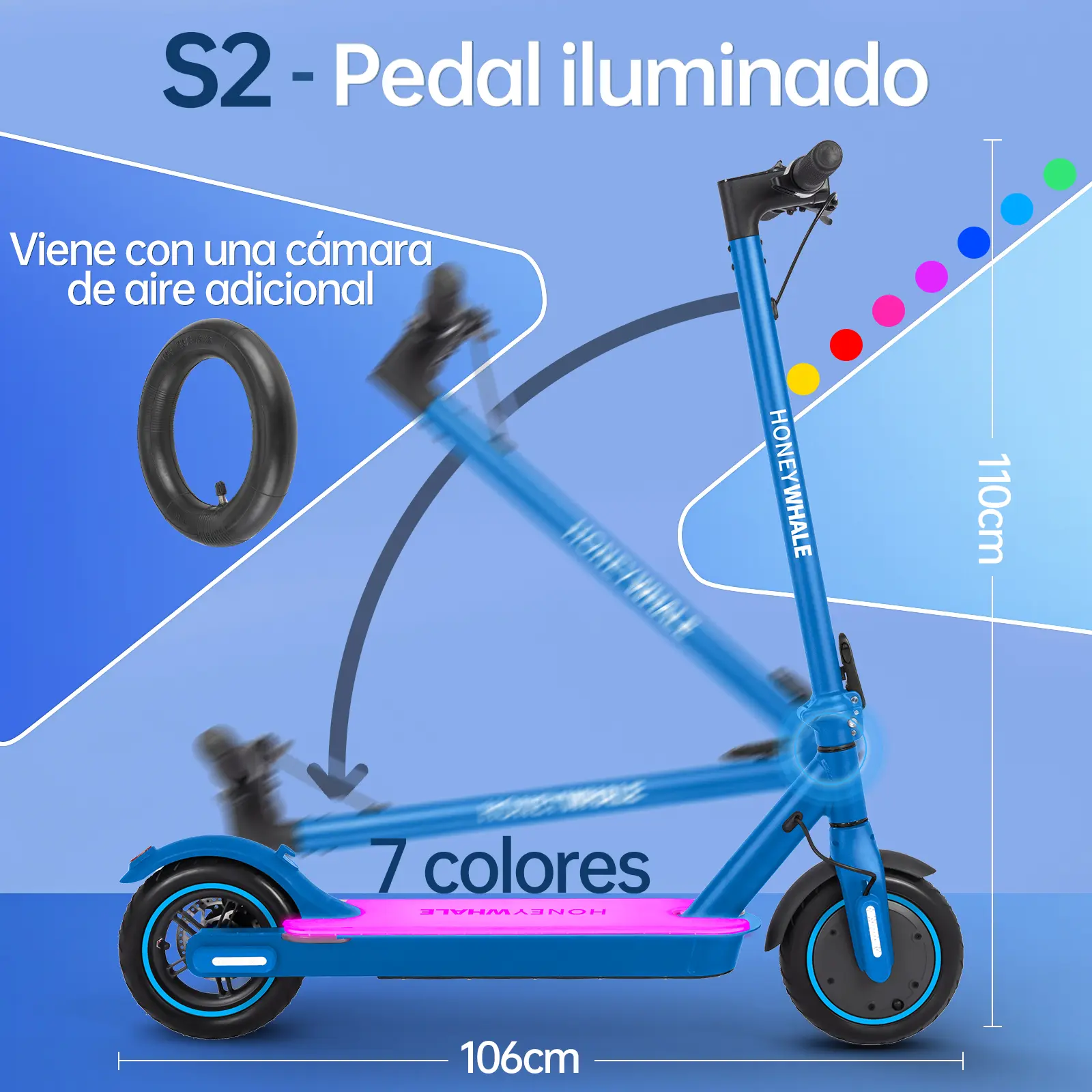 Foto 7 | Scooter Eléctrico Honey Whale S2 Pro V2 Azul