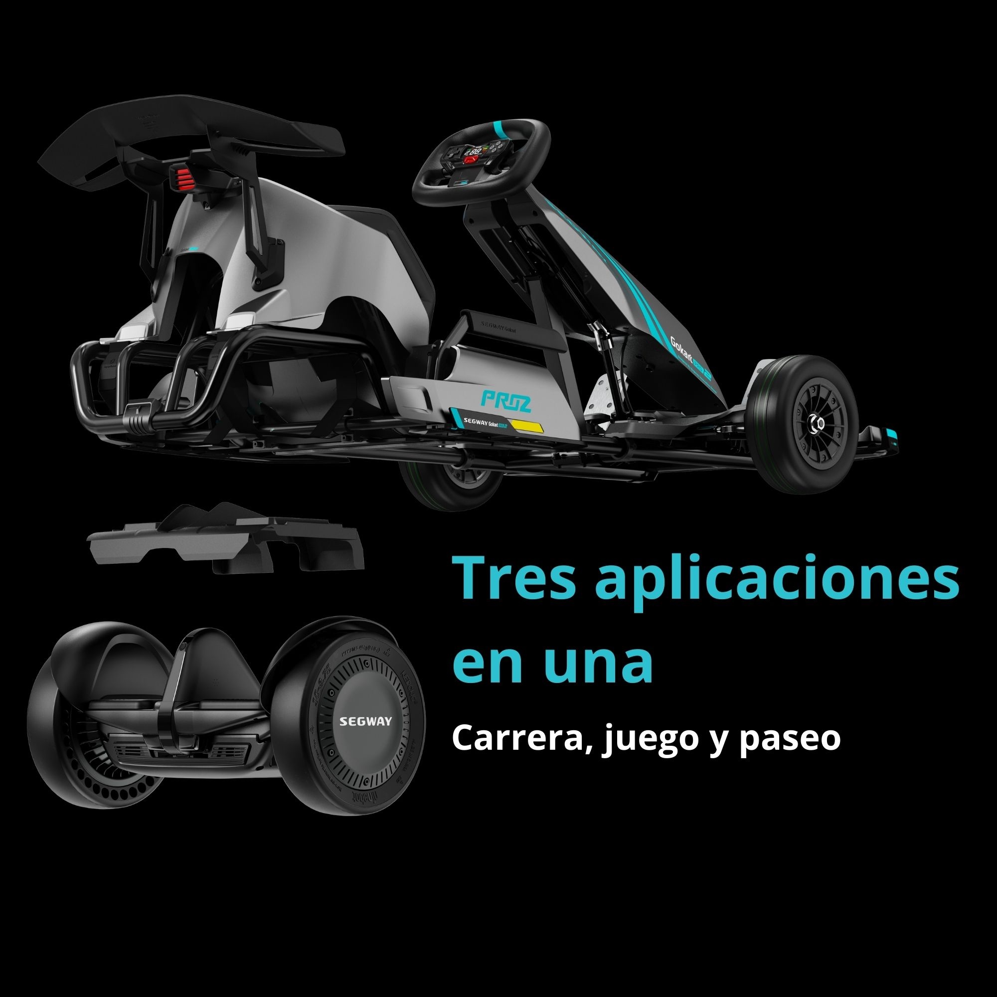 Foto 6 pulgar | Gokart Segway Ninebot Pro 2 Color Negro/gris