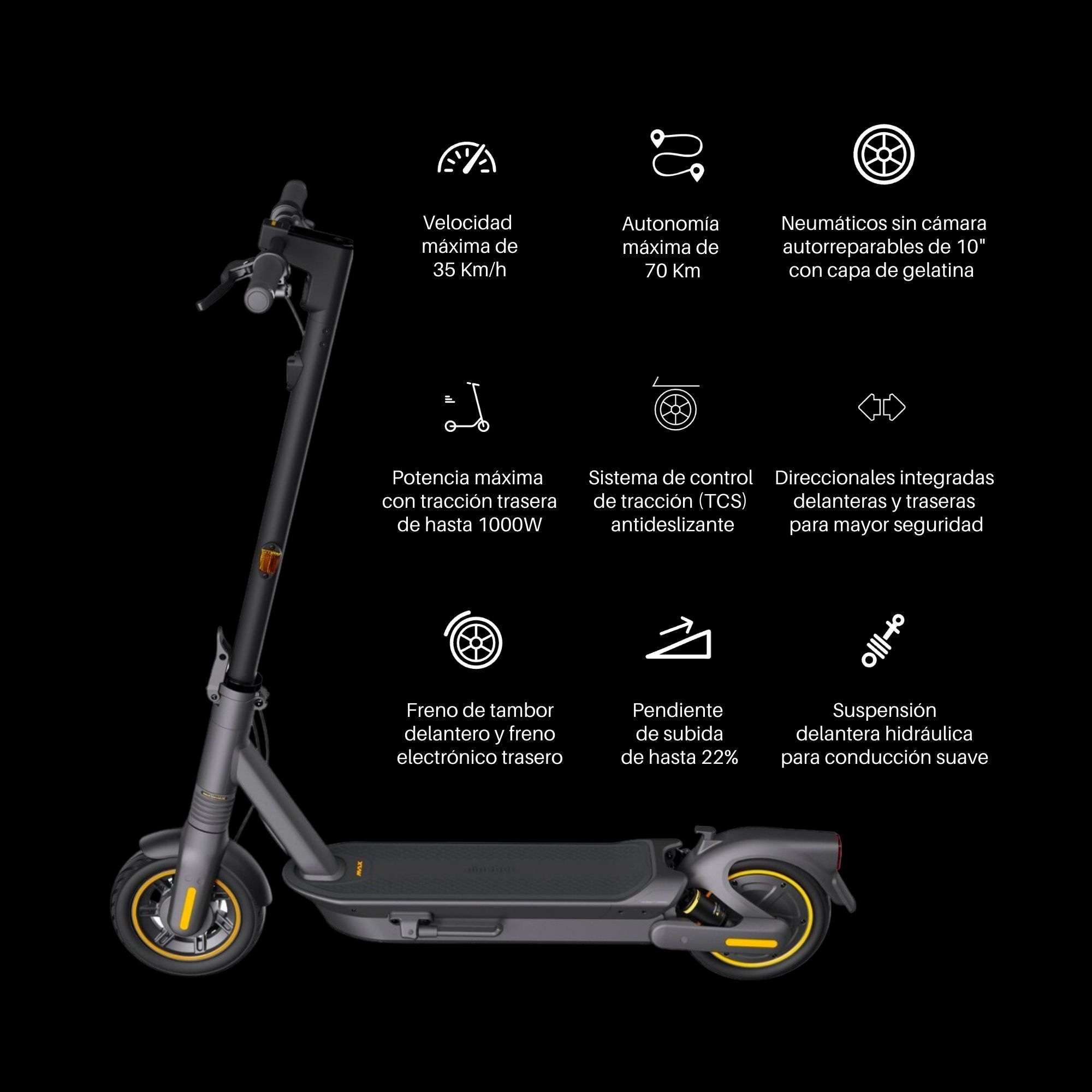 Foto 3 pulgar | Scooter Eléctrico Ninebot by Segway Max G2 Gris