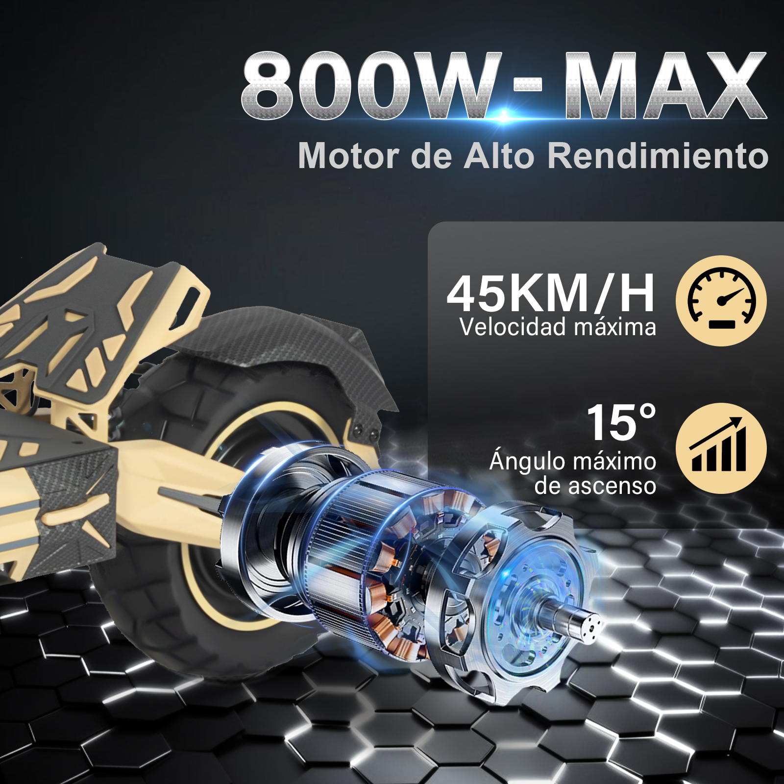 Foto 6 pulgar | Scooter Eléctrico Honey Whale G2 Pro Amarillo