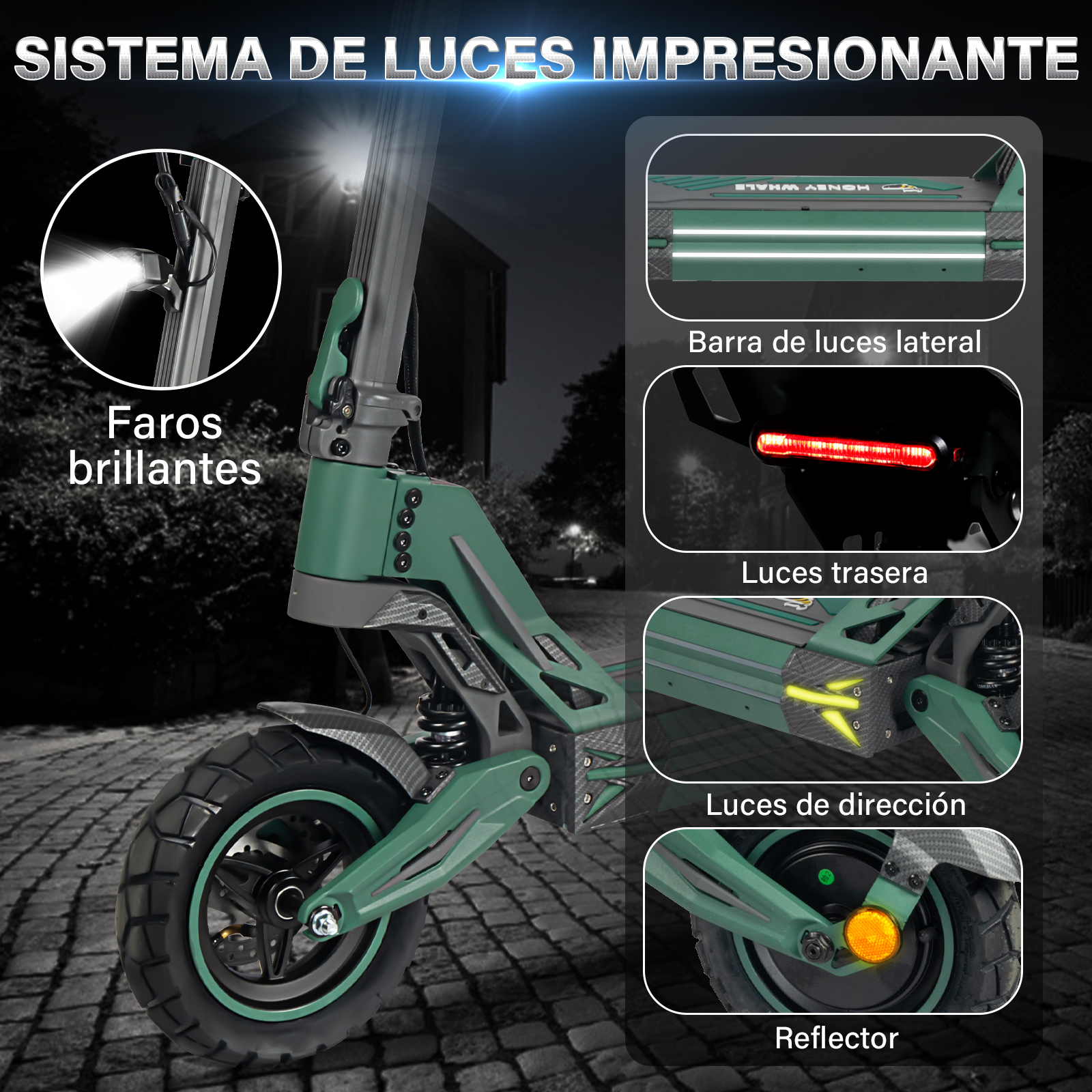 Foto 4 pulgar | Scooter Eléctrico Honey Whale G2 Pro Verde