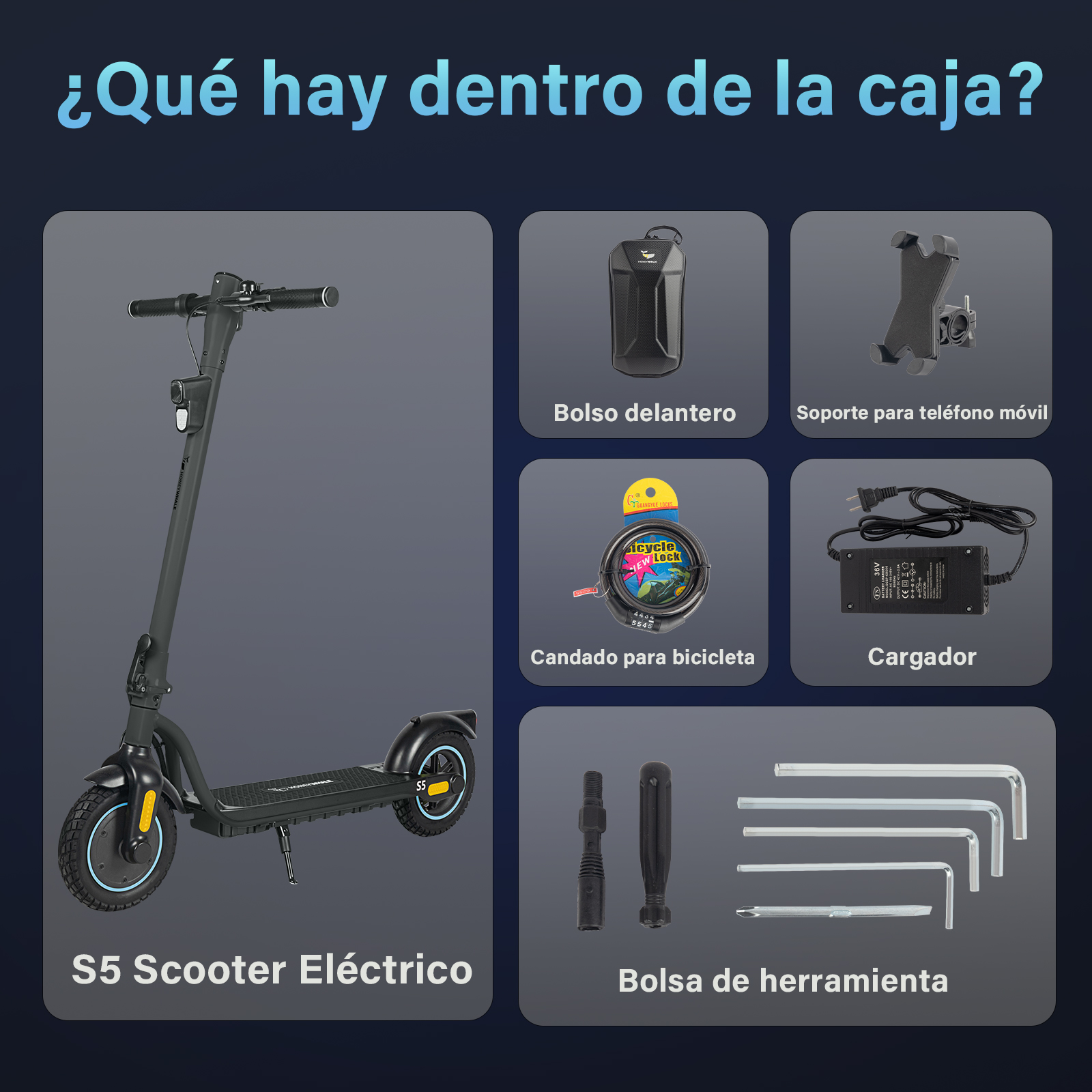 Foto 7 pulgar | Scooter Eléctrico Plegable Honey Whale S5 Negro