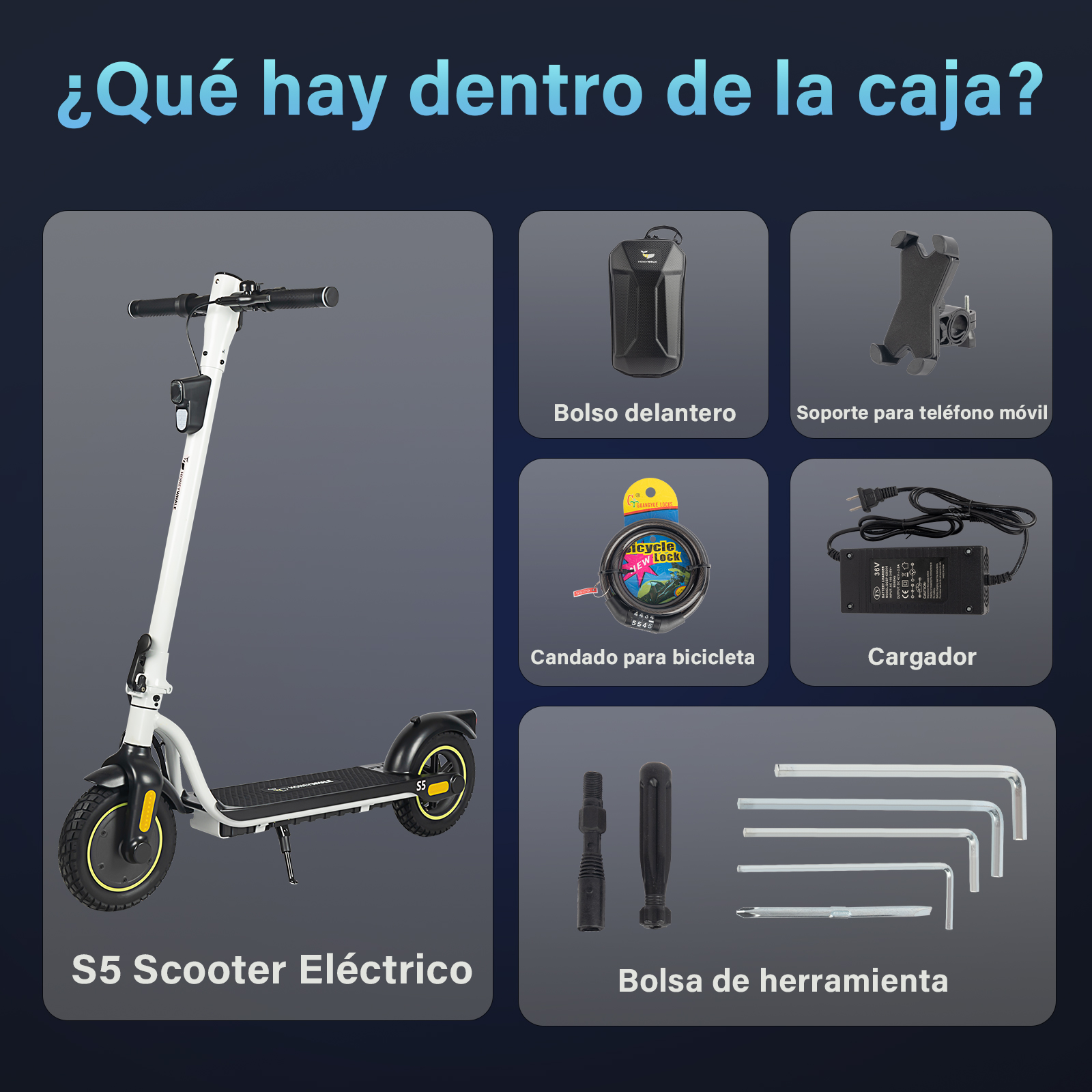 Foto 5 pulgar | Scooter Eléctrico Plegable Honey Whale S5 Blanco