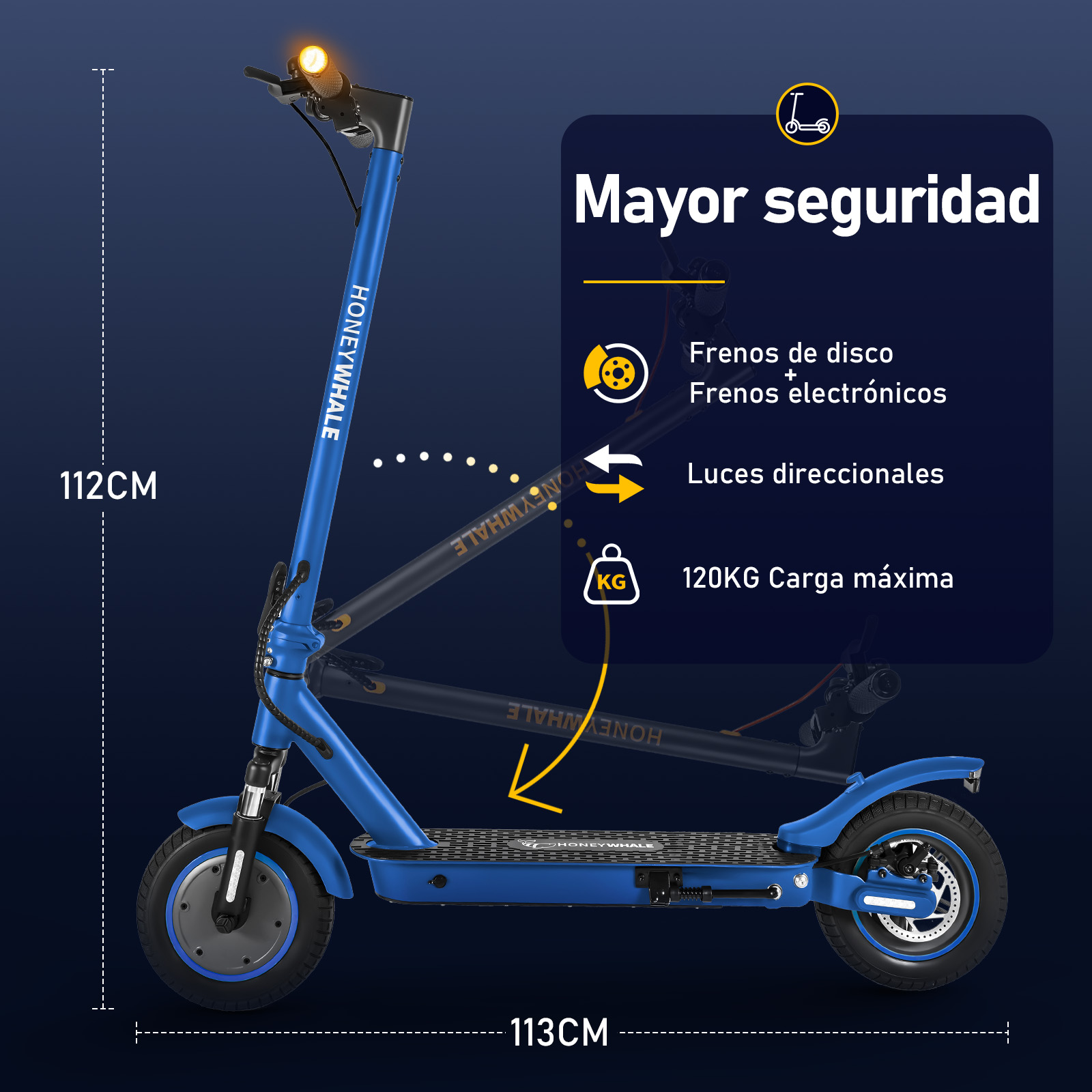 Foto 4 pulgar | Scooter Eléctrico Honey Whale M2 Max-b Azul