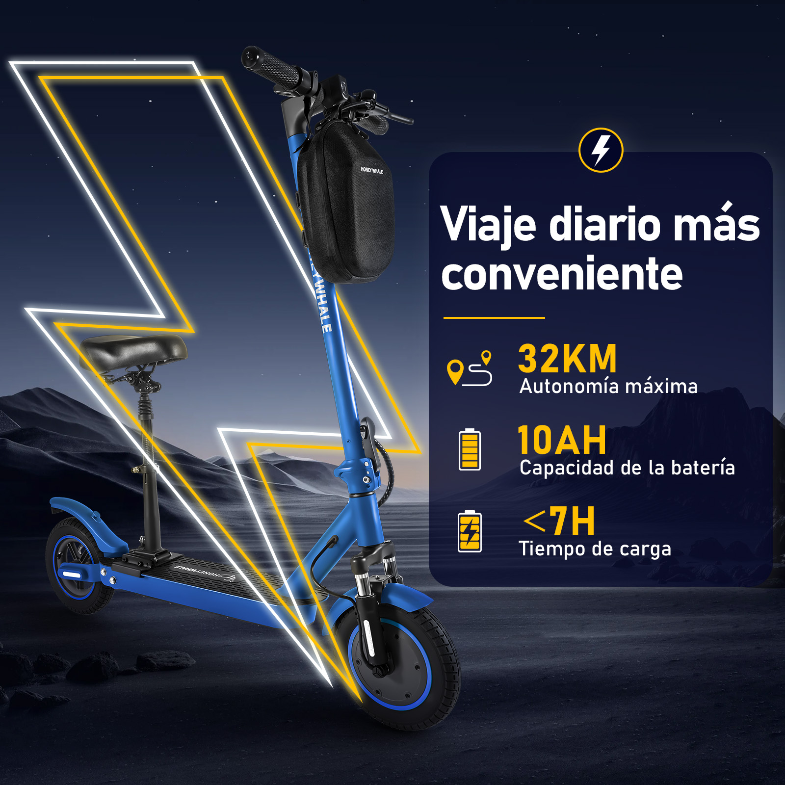 Foto 6 pulgar | Scooter Eléctrico Honey Whale M2 Max-b Azul