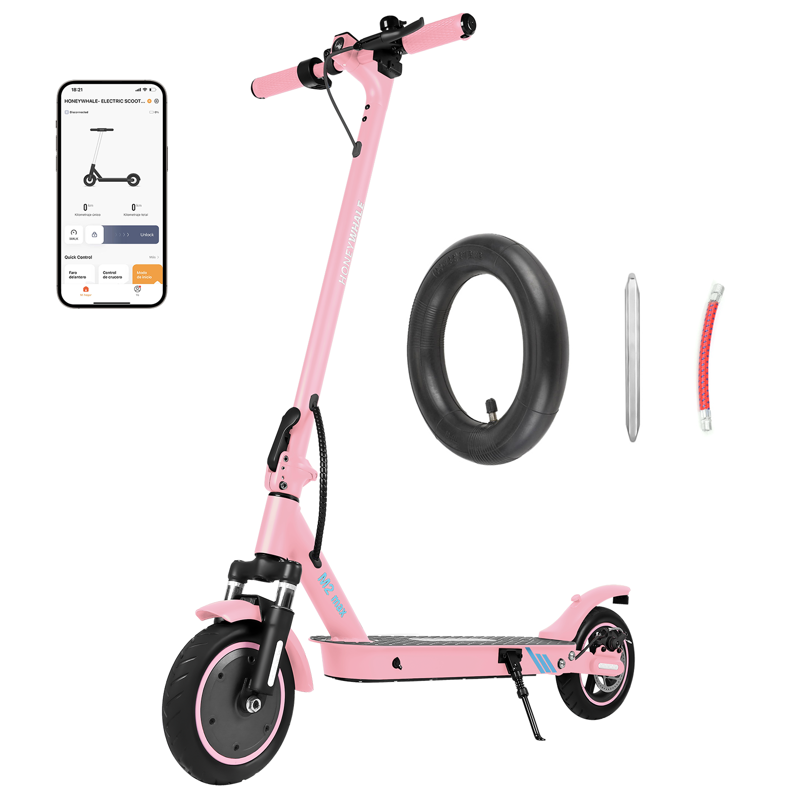 Scooter Eléctrico Honey Whale M2 Max Rosa