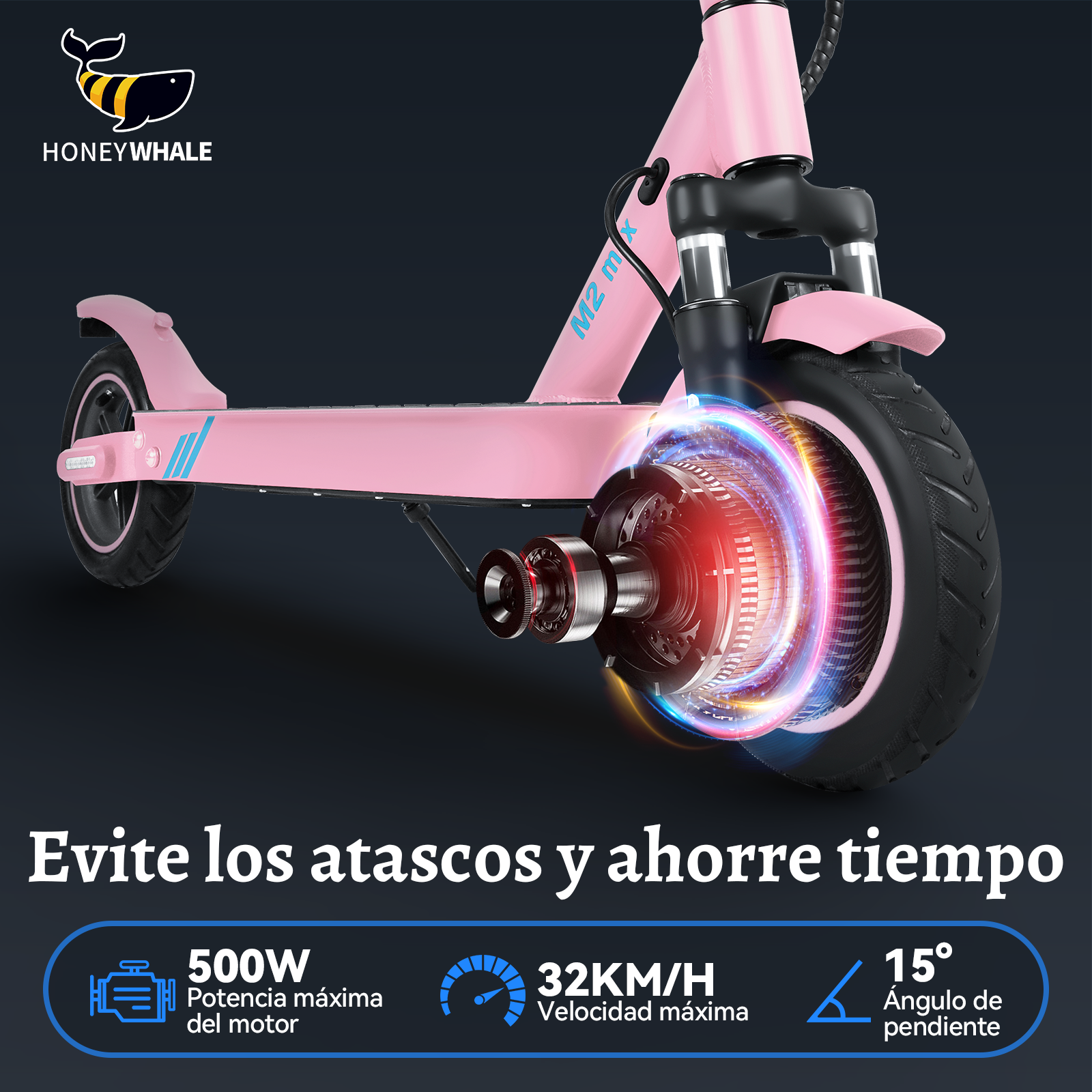 Foto 5 pulgar | Scooter Eléctrico Honey Whale M2 Max Rosa