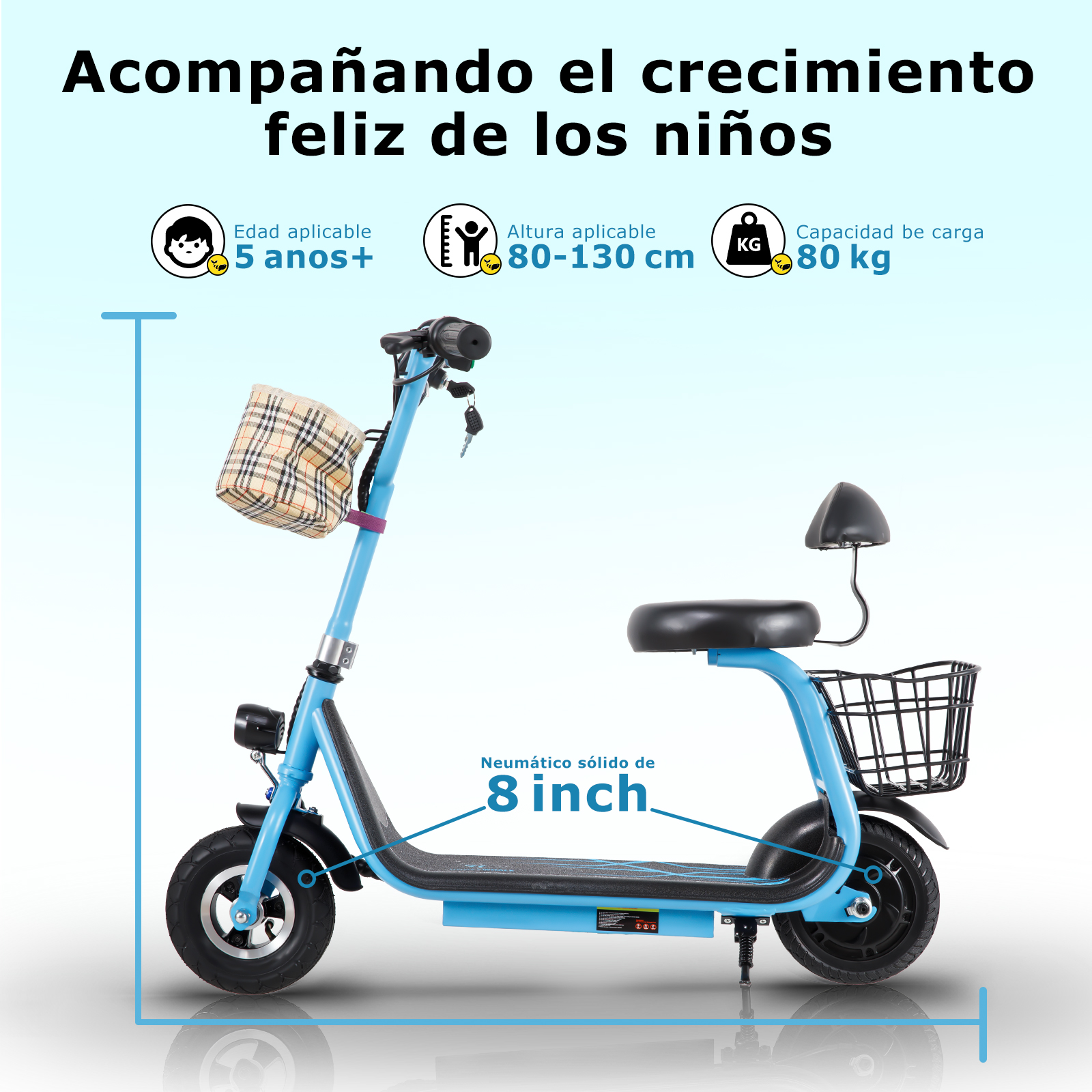Foto 7 pulgar | Scooter Electrico Infantil Honey Whale Jl005 Azul