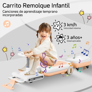 Foto 2 | Montable Eléctrico Infantil Con Luz Led Y Música Honey Whale S08 Amarillo