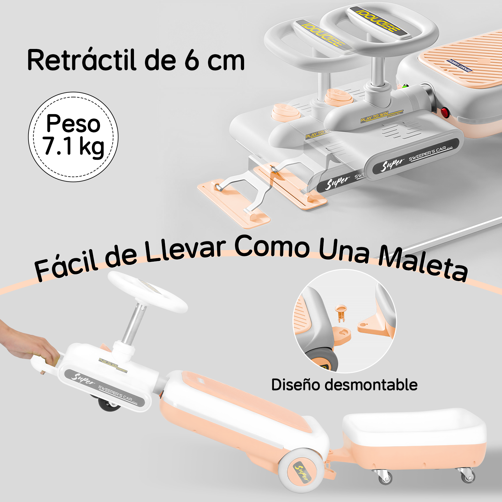 Foto 4 pulgar | Montable Eléctrico Infantil Con Luz Led Y Música Honey Whale S08 Amarillo