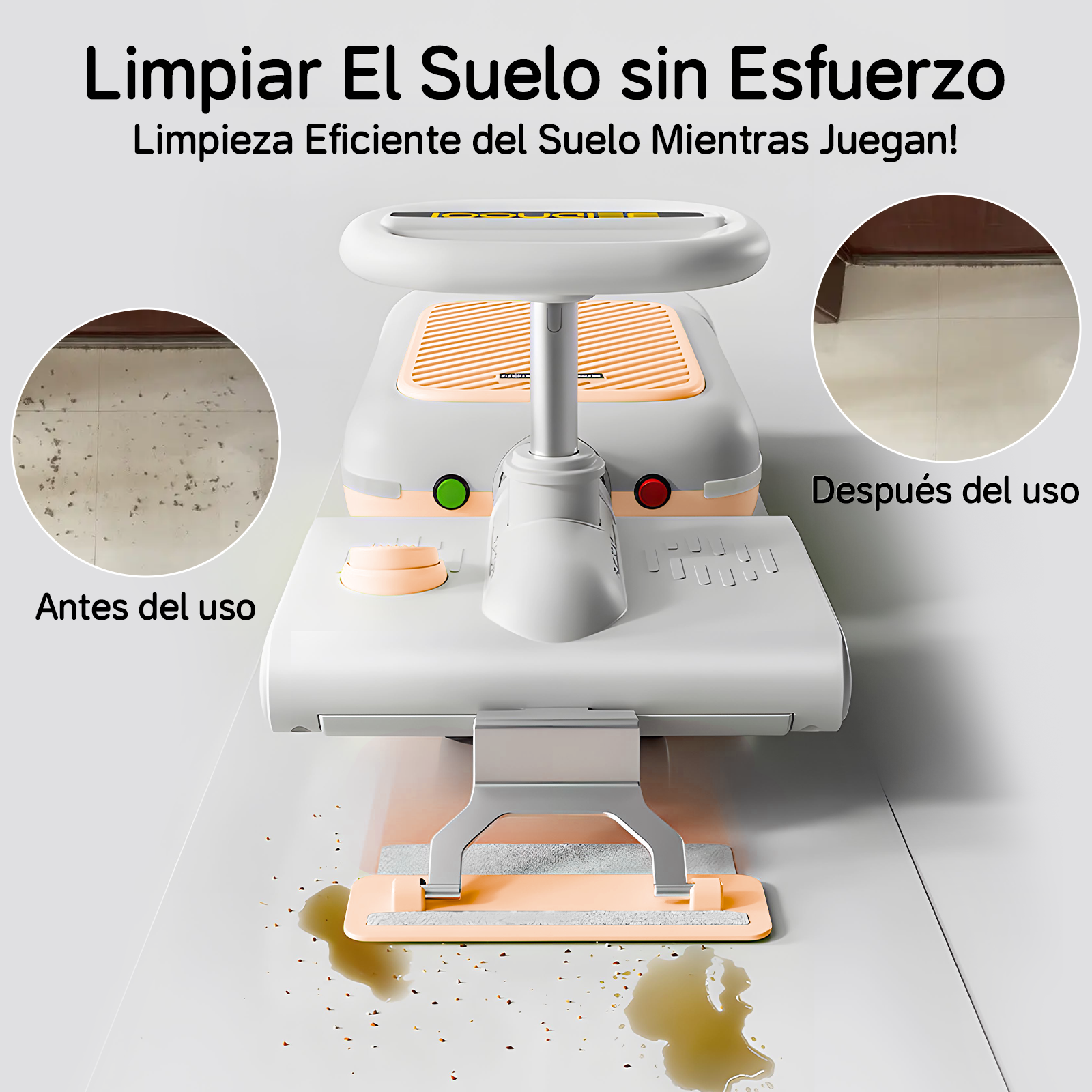 Foto 5 pulgar | Montable Eléctrico Infantil Con Luz Led Y Música Honey Whale S08 Amarillo