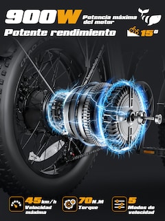 Foto 2 | Bicicleta Electrica Plegable Honey Whale F6-s Negro