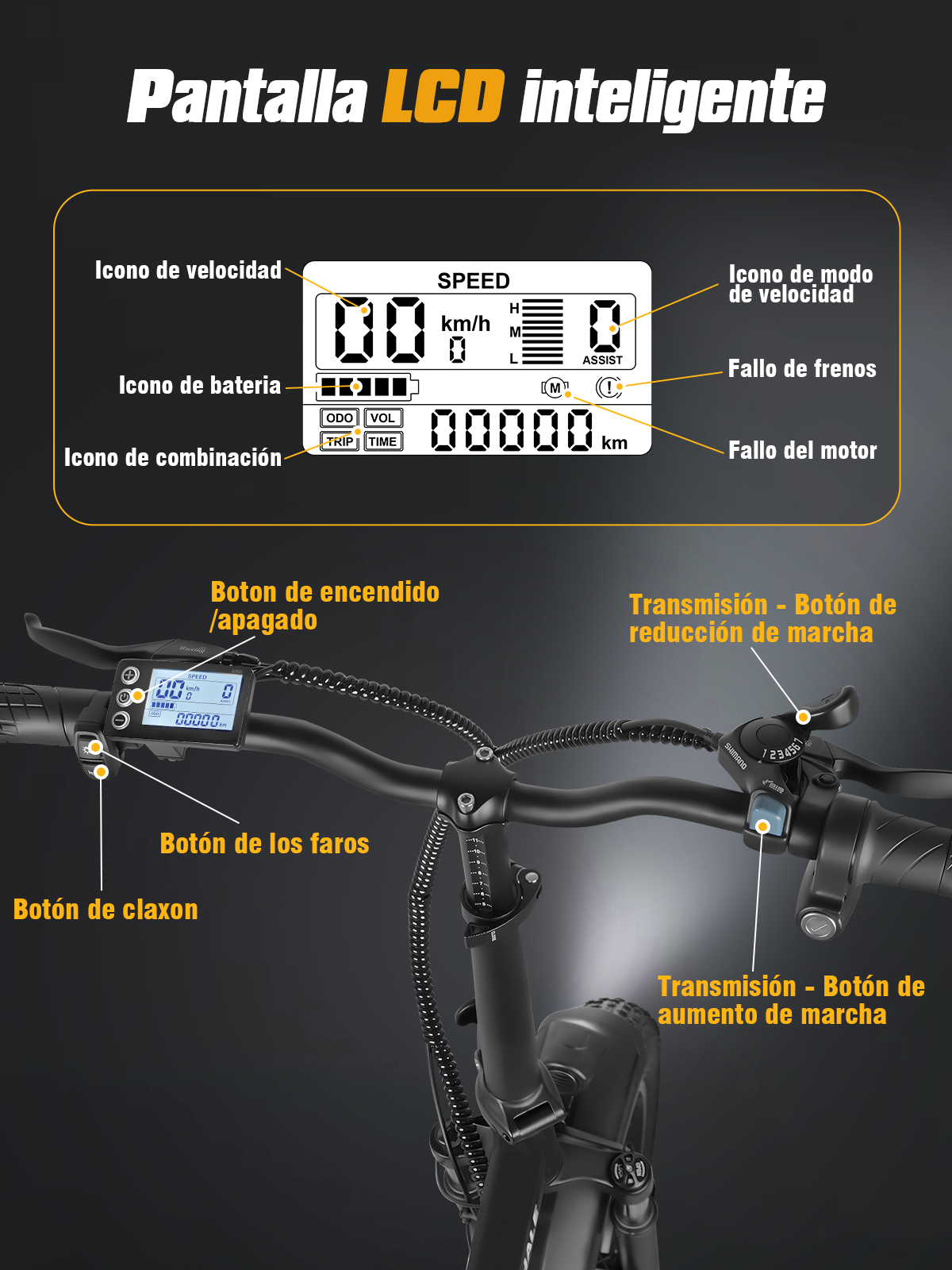 Foto 5 pulgar | Bicicleta Electrica Plegable Honey Whale F6-s Negro