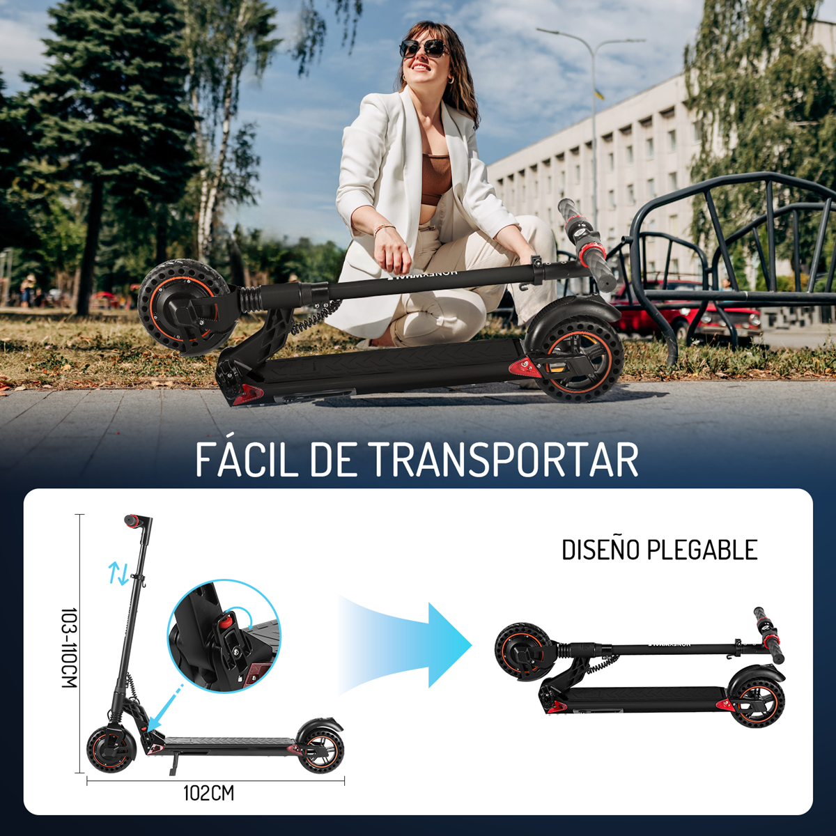 Foto 7 pulgar | Scooter Eléctrico Honey Whale F4 Negro