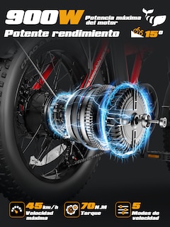 Foto 2 | Bicicleta Electrica Plegable Honey Whale F6-s Rojo