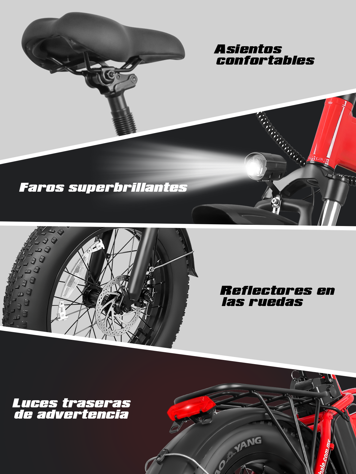 Foto 6 pulgar | Bicicleta Electrica Plegable Honey Whale F6-s Rojo