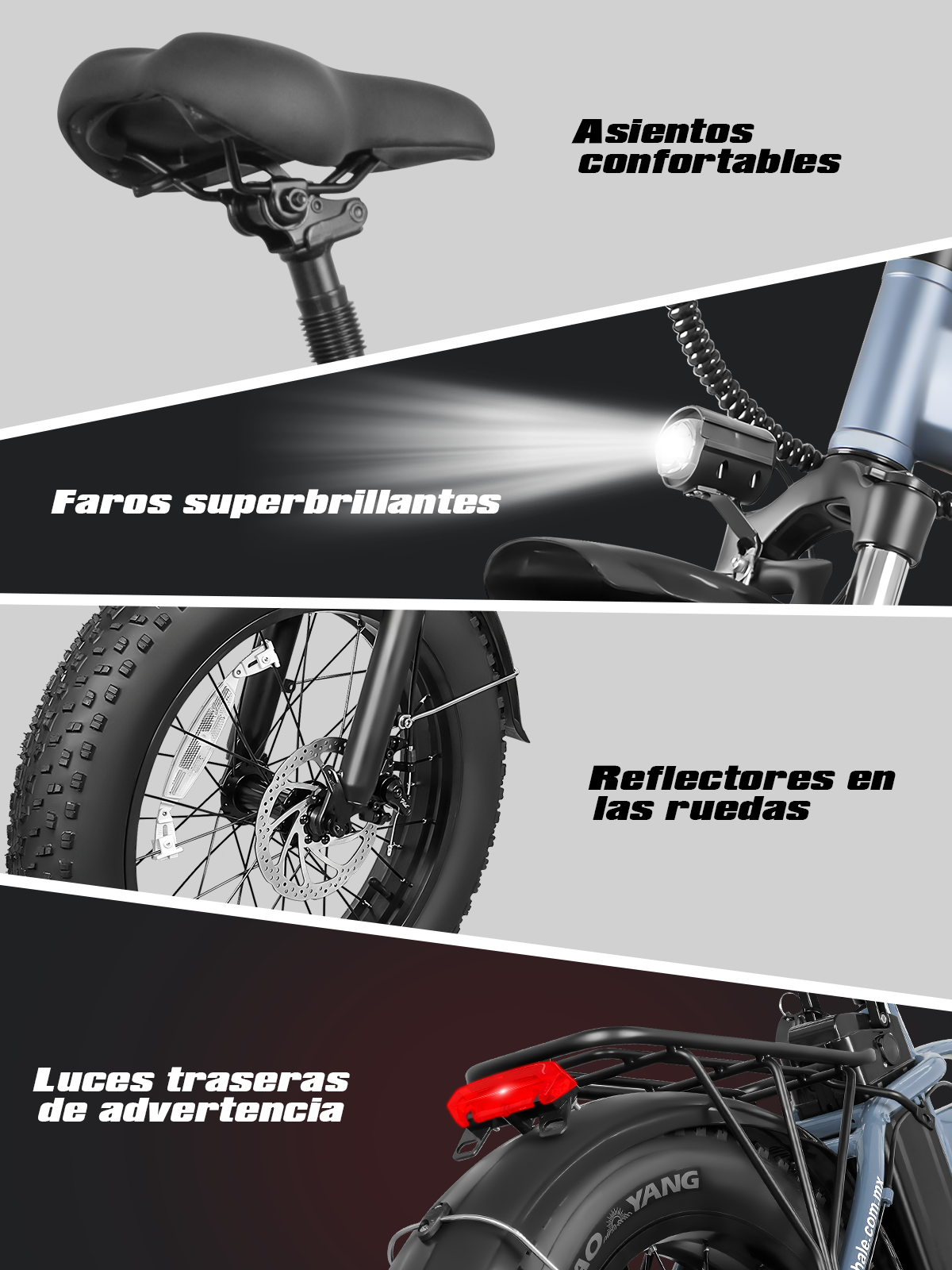 Foto 6 pulgar | Bicicleta Electrica Plegable Honey Whale F6-s Gris