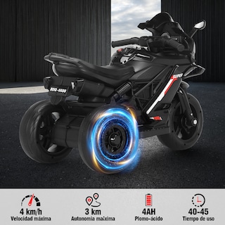 Foto 2 | Mini Moto Eléctrica Infantil Honey Whale Bdq-6688 Negra