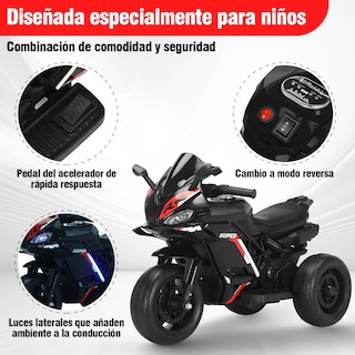 Foto 5 | Mini Moto Eléctrica Infantil Honey Whale Bdq-6688 Negra