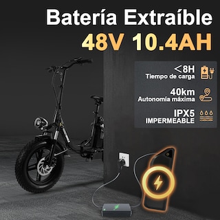 Foto 4 | Bicicleta Eléctrica Plegable Honey Whale Bk05 Negra