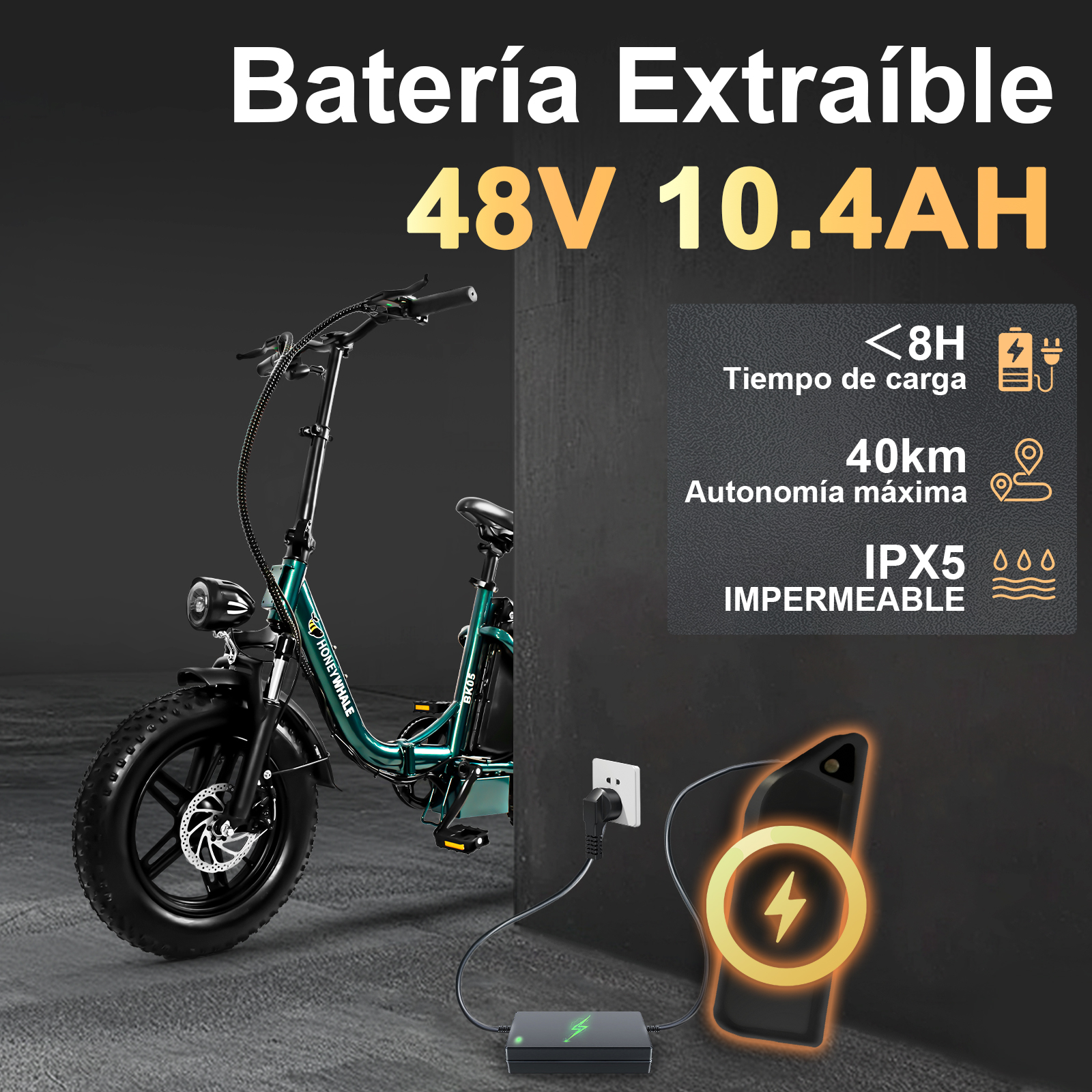 Foto 4 | Bicicleta Eléctrica Plegable Honey Whale Bk05 Verde