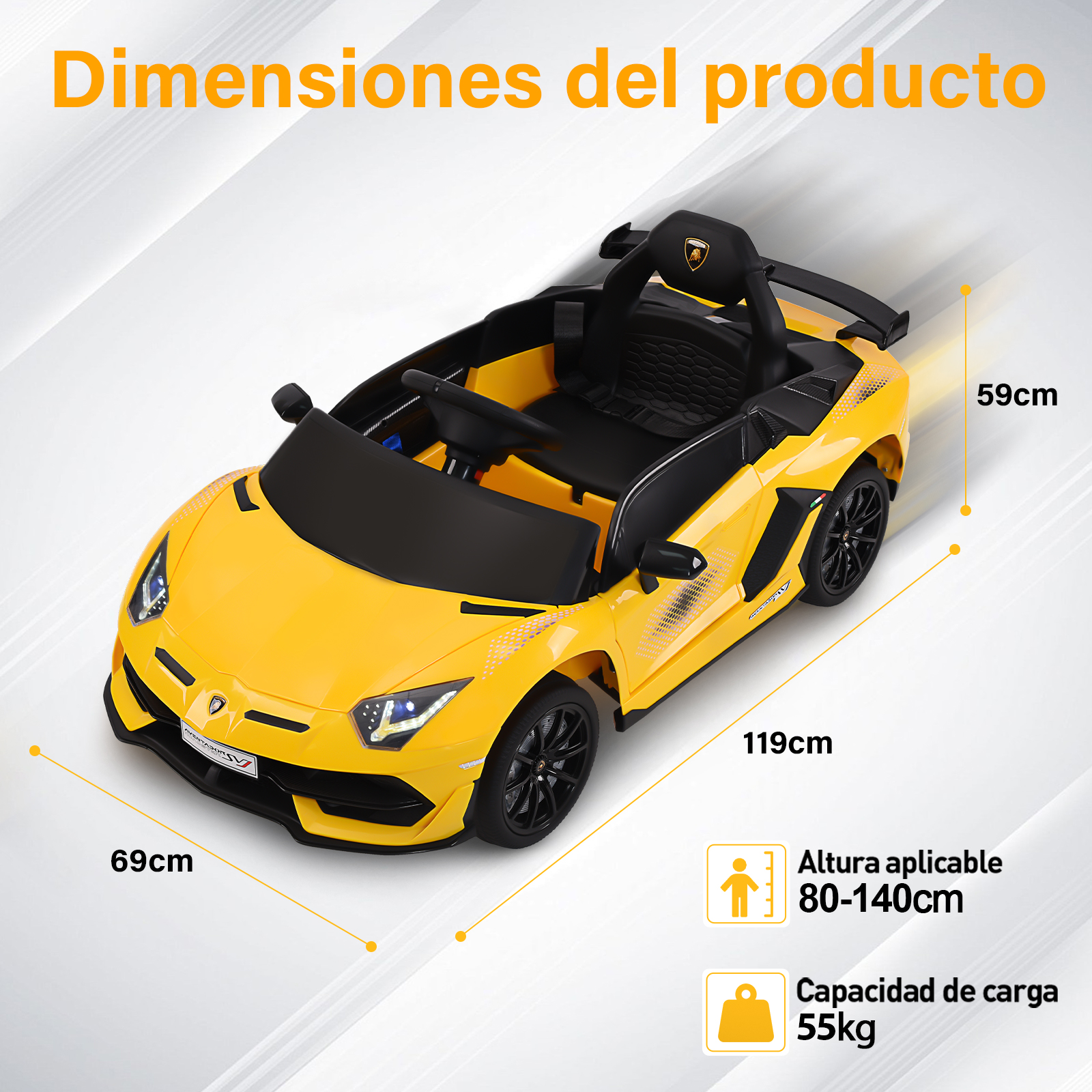 Foto 6 | Montable Electrico Infantil Deportivo Honey Whale Bdq-018 Amarillo