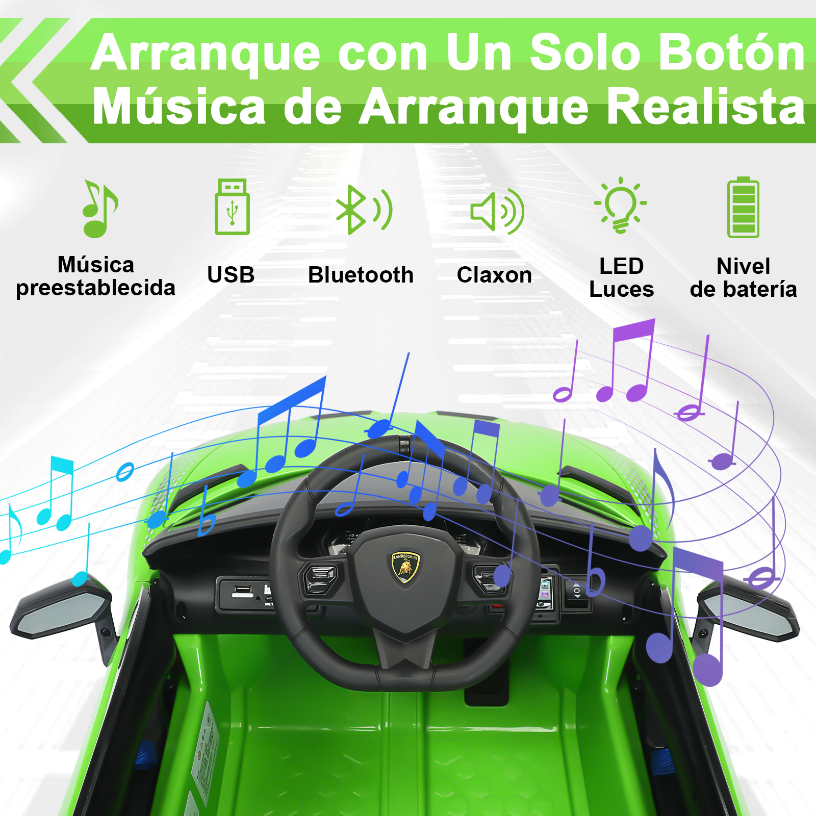 Foto 4 pulgar | Montable Eléctrico Infantil Deportivo Honey Whale Bdq-018 Verde