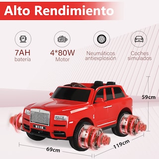 Foto 2 | Montable Electrico Infantil 4x4 Honey Whale Bdq-8110 Rojo