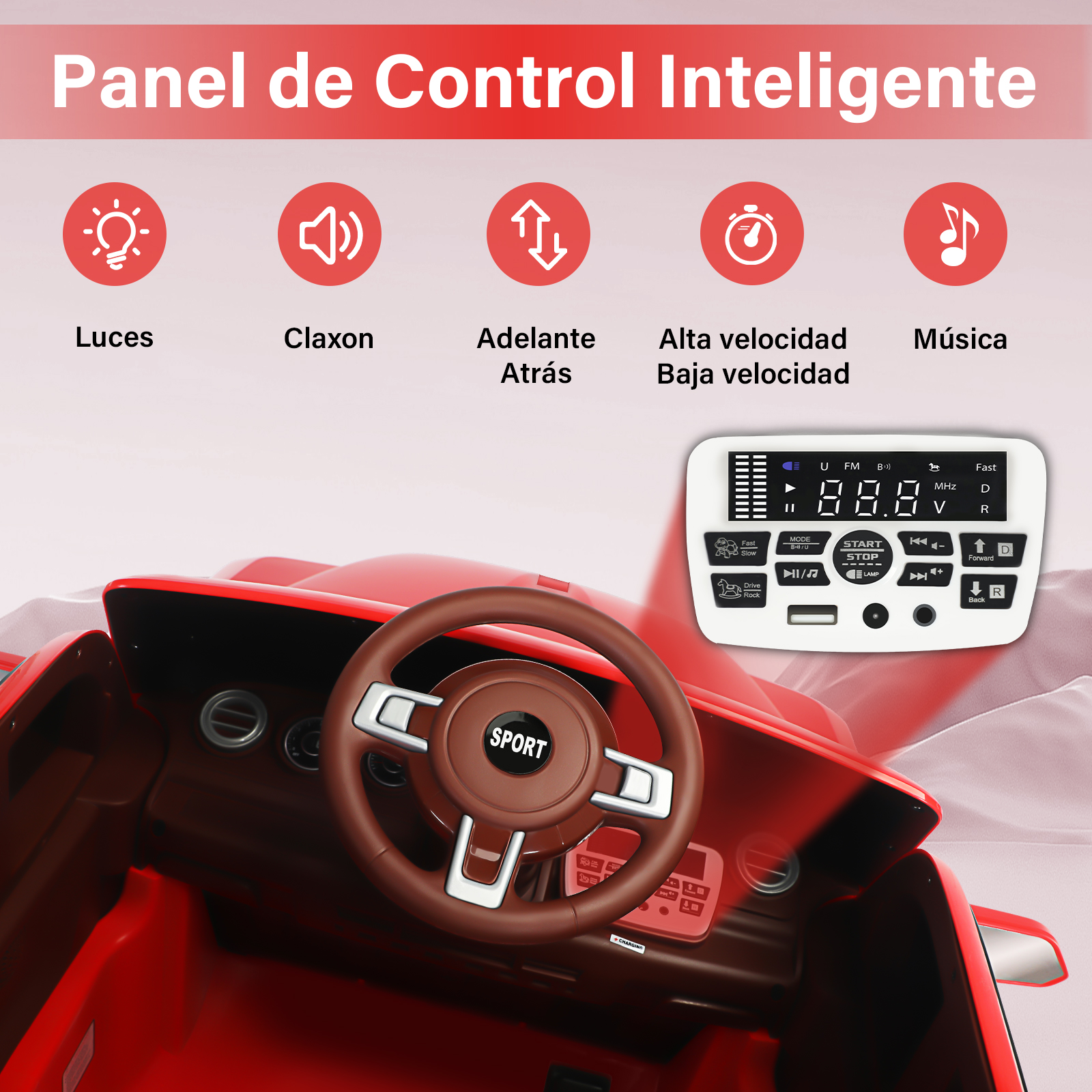 Foto 4 pulgar | Montable Electrico Infantil 4x4 Honey Whale Bdq-8110 Rojo