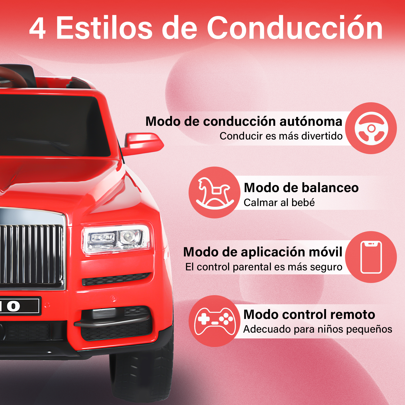 Foto 5 | Montable Electrico Infantil 4x4 Honey Whale Bdq-8110 Rojo