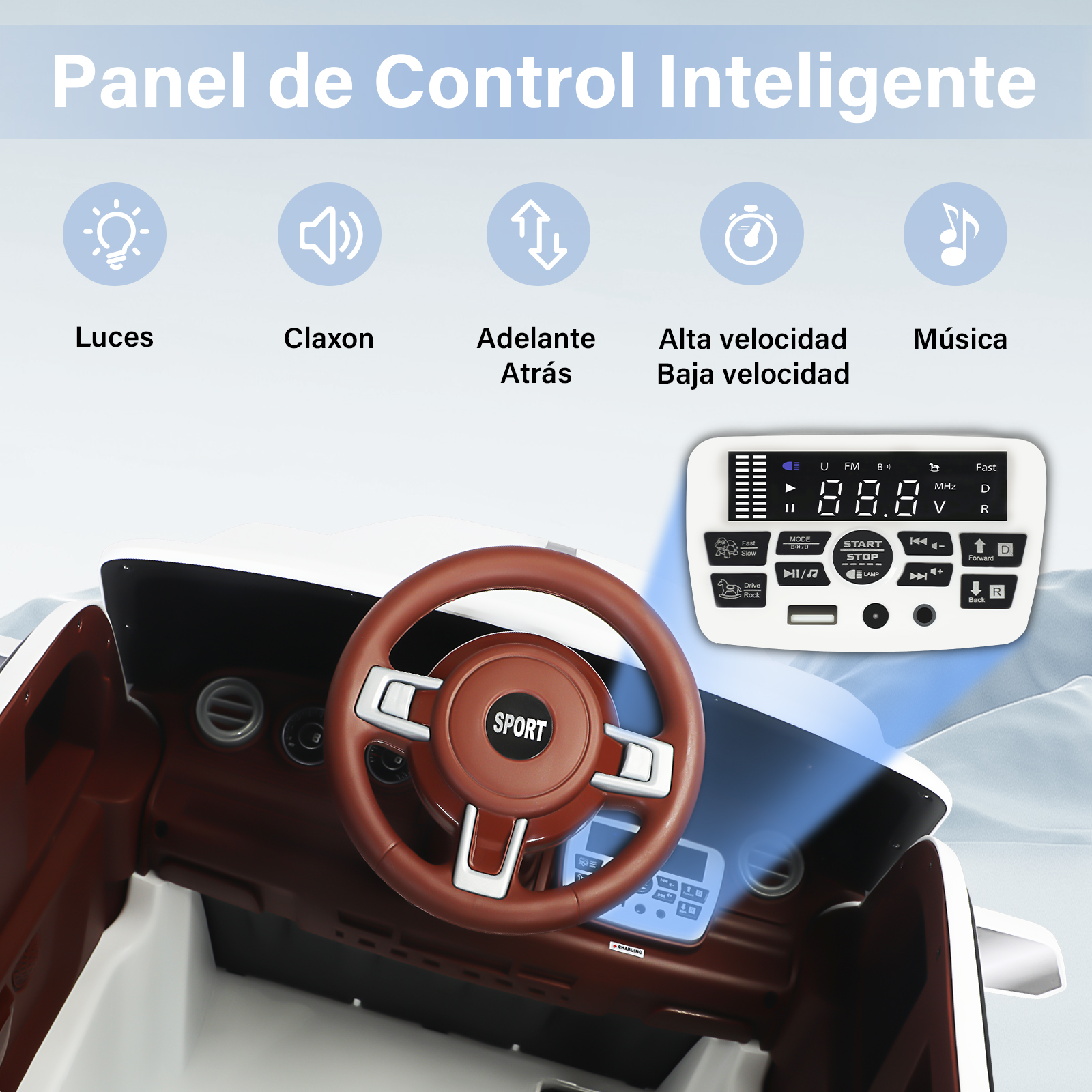 Foto 4 pulgar | Montable Eléctrico Infantil 4x4 Honey Whale Bdq-8110 Blanco