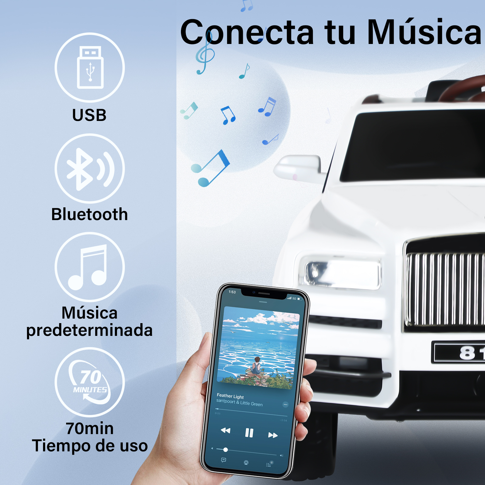 Foto 4 | Montable Eléctrico Infantil 4x4 Honey Whale Bdq-8110 Blanco