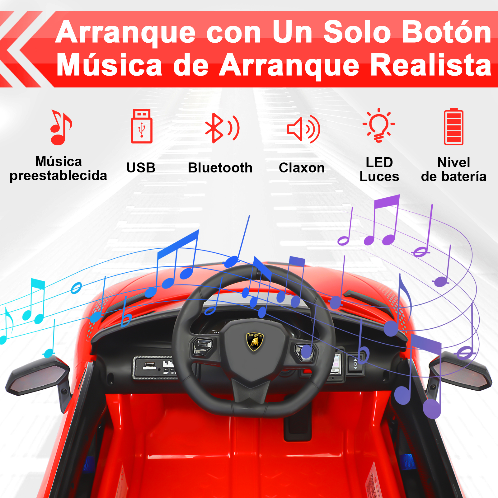 Foto 4 pulgar | Montable Eléctrico Infantil Deportivo Honey Whale Bdq-018 Rojo