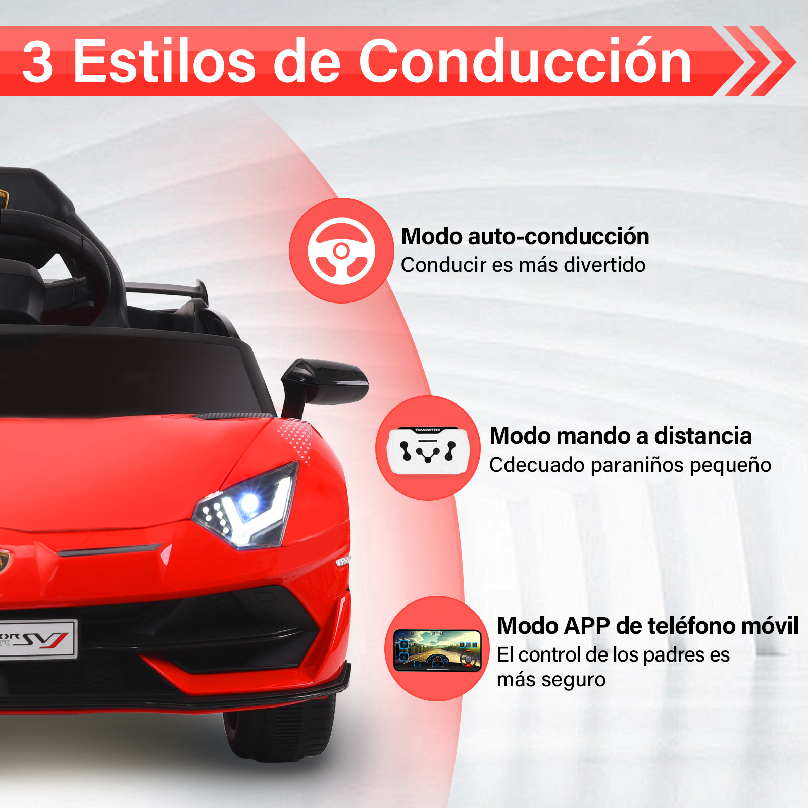 Foto 4 | Montable Eléctrico Infantil Deportivo Honey Whale Bdq-018 Rojo