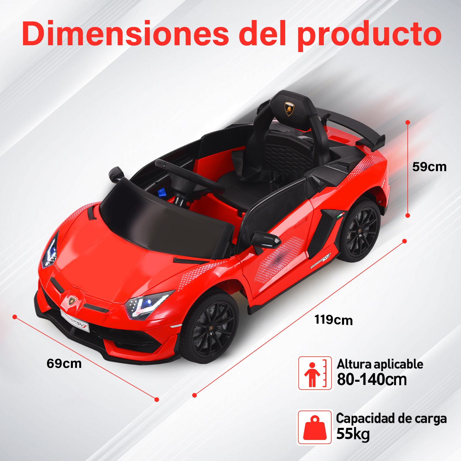 Foto 6 | Montable Eléctrico Infantil Deportivo Honey Whale Bdq-018 Rojo