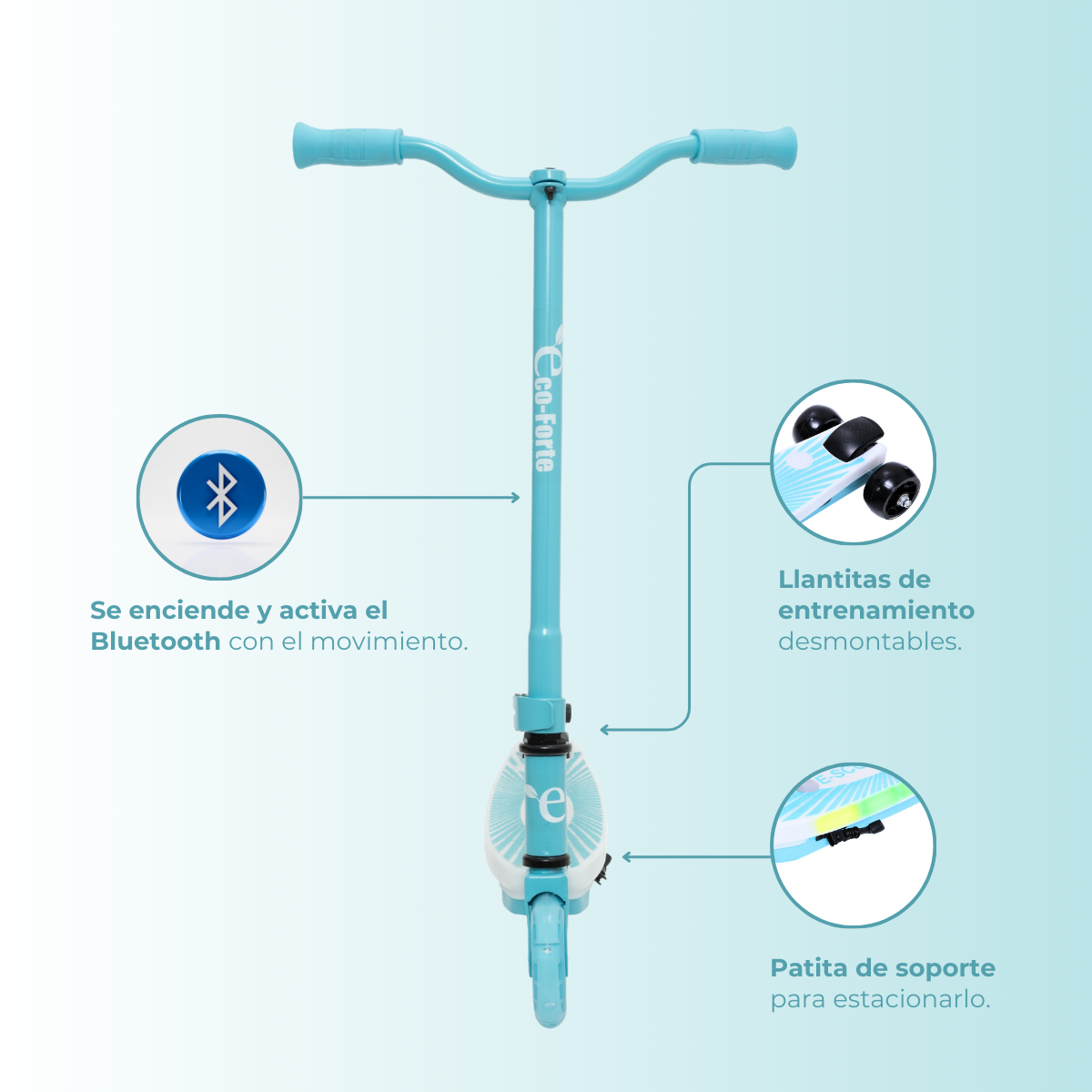 Foto 4 pulgar | Patín Eléctrico Eco-forte Sg08 Scooter De Entrenamiento Azul